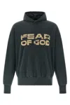 Fear Of God Logo-print Cotton-jersey Hoodie In Blue