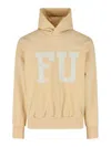 Fear Of God Hooded Graphic Print Long Sleeve Sweatshirt In Brown