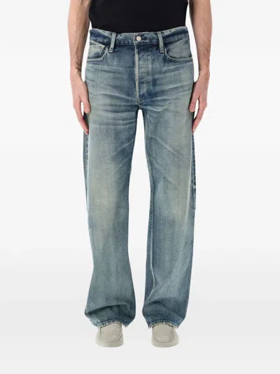 Fear Of God Washed Denim Jeans Contrast Stitching Belt Loops In Blue