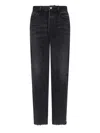 Fear Of God 5 Pocket Denim With Belt Loops And Frayed Hem In Black