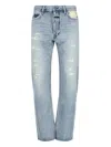 Fear Of God Repaired Classic Jeans With Vintage Hand-distressing In Blue