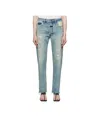 Fear Of God Blue Repaired Classic 5 Pocket Jeans In Gray