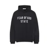 Fear Of God Jet Black Cotton 90s Fit Fleece Hoodie In Black