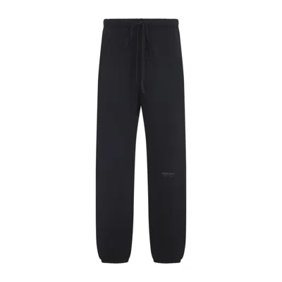 FEAR OF GOD JET BLACK COTTON VINTAGE FLEECE SWEATPANTS