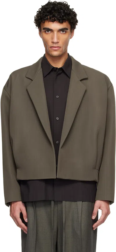 Fear Of God Khaki Cropped Blazer In Brown
