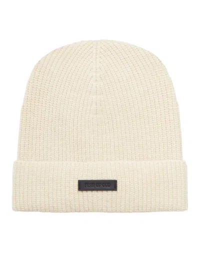 Fear Of God Knitted Hat With Logo In Nude