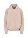 FEAR OF GOD KNITTED HOODIE IN BEIGE WOOL ENGRAVED LOGO TAG