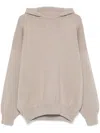 Fear Of God Virgin Wool Hooded Knit Sweater In Neutrals