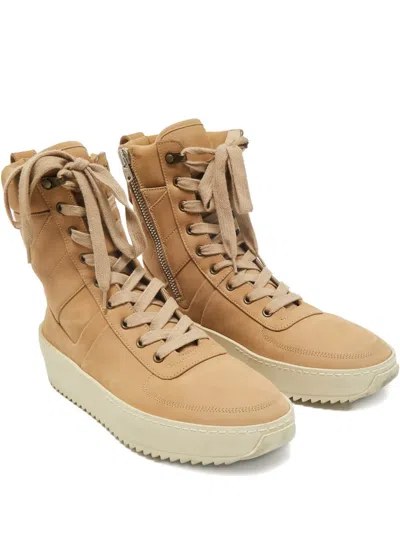 Pre-owned Fear Of God Lace-up High-top Sneakers In Neutral