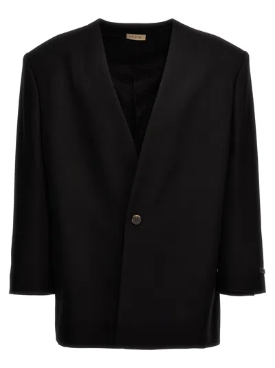 Fear Of God Lapeless Suit Blazer In Black