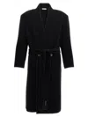 Fear Of God Mens Black Lapelless Herringbone-weave Wool Coat In Black