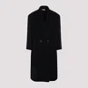 Fear Of God Double Breasted Wool Gabardine Overcoat In Black