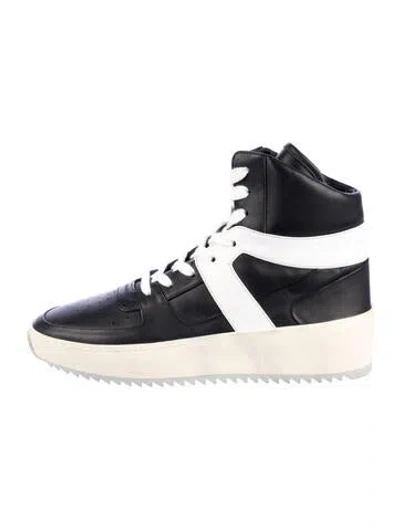 Pre-owned Fear Of God Leather Colorblock Pattern Sneakers In Black