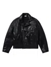 Fear Of God Leather Motorcycle Jacket In Black