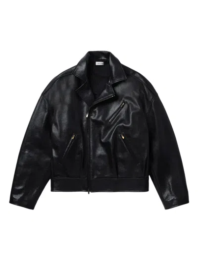 Fear Of God Leather Jacket In Black