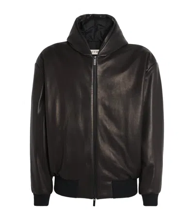 FEAR OF GOD LEATHER PADDED BOMBER JACKET