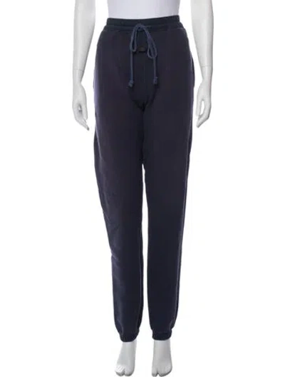 Pre-owned Fear Of God Leather Trim Embellishment Sweatpants In Blue