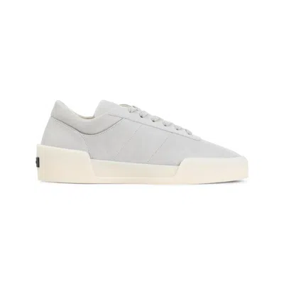 Fear Of God Light Grey Leather Aerobic Low Sneakers In Gray