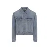 Fear Of God Light Indigo Blue Cotton Trucker Jacket With Overwashed Effect In Blue