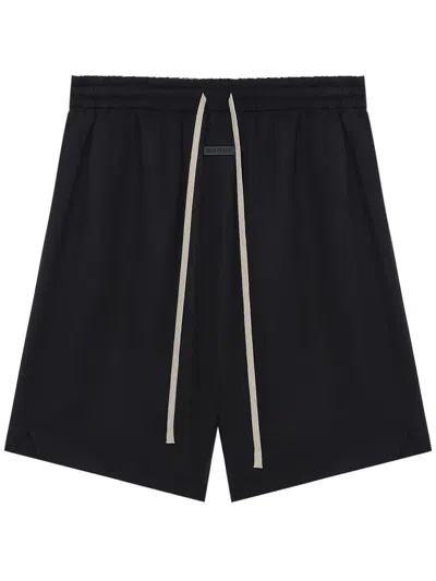 Fear Of God Logo-appliqué Track Shorts In Black