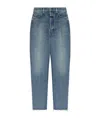 Fear Of God Logo Blue Jeans In Blue