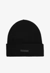 Fear Of God Logo Cashmere Beanie In Black