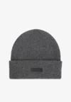 Fear Of God Logo Cashmere Beanie In Gray