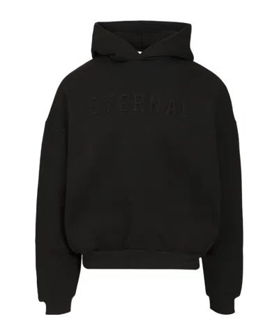 Fear Of God Logo Embossed Hoodie In Black