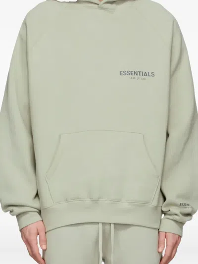 Fear Of God Logo-embroidered Hoodie In Green