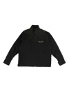 Fear Of God Black Beige Velvet Logo Souvenir Jacket In Black