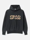 Fear Of God Black Vintage-effect Sweatshirt With Logo Print In Black