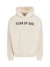 Fear Of God Beige Hoodie With Logo Lettering On The Front In Cream