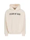 Fear Of God Beige Hoodie With Logo Lettering On The Front In Cream