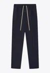 Fear Of God Logo Label Wool Track Pants In Blue