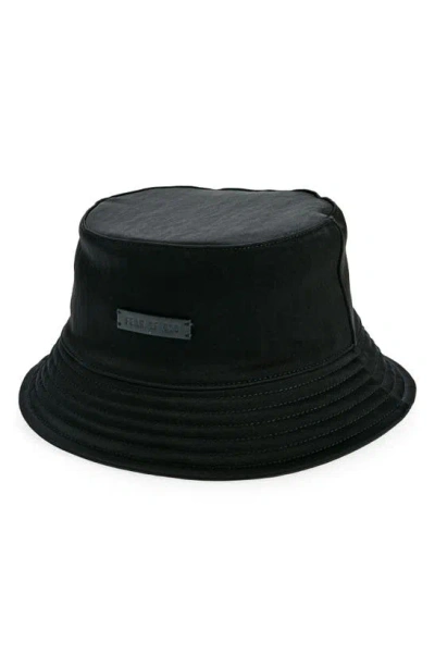 Fear Of God Logo Nylon Bucket Hat In Black