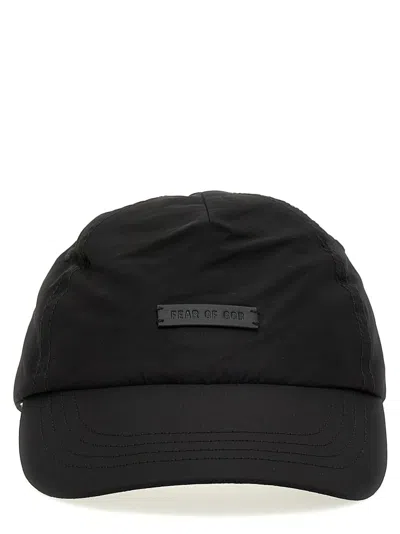 Fear Of God Logo Patch Baseball Cap In Black