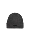 Fear Of God Logo Patch Ribbed Knit Beanie In Black