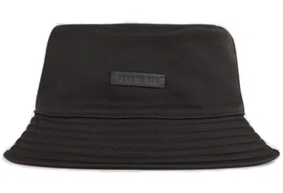 Fear Of God Logo Patch Bucket Hat In Black