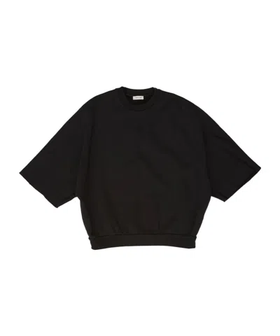 Fear Of God Logo Patch Crewneck Sweatshirt In Black