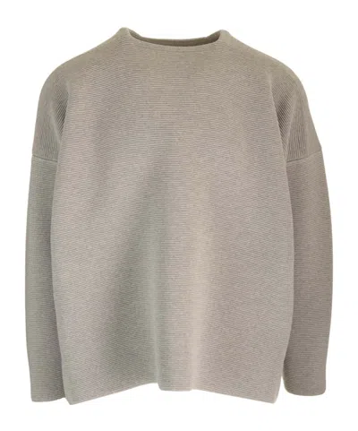 Fear Of God Logo Patch Knitted Jumper In Gray