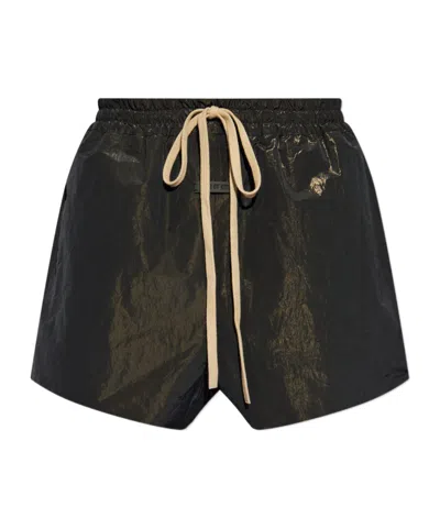 FEAR OF GOD LOGO-PATCH LAMÉ RUNNING SHORTS