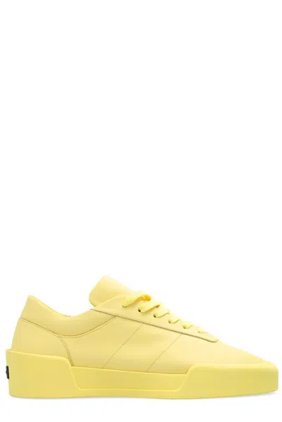 Fear Of God Aerobic Low Leather Sneakers In Yellow