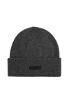 Fear Of God Logo Patch Ribbed Knit Beanie In Granite