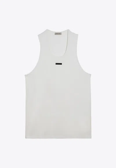 Fear Of God Logo-patch Ribbed Tank Top In Gray