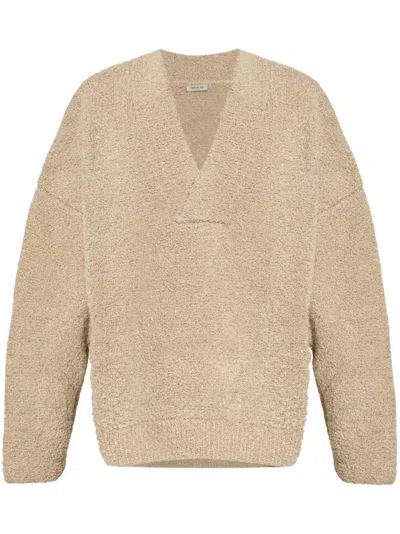 FEAR OF GOD LOGO-APPLIQUÉ V-NECK SWEATER
