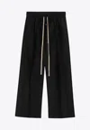 Fear Of God Drawstring Label-detail Track Pants In Black