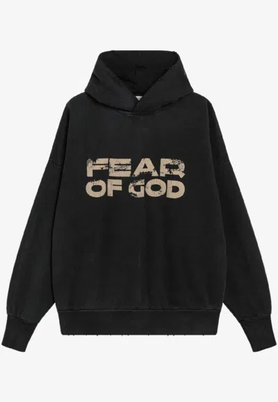 FEAR OF GOD LOGO PRINT HOODED SWEATSHIRT