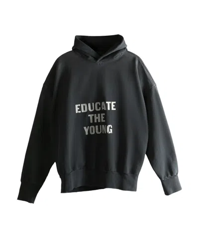 Fear Of God Logo Printed Hoodie In Black