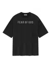 Fear Of God Greyt-shirt With Contrasting Front Logo Print In Black