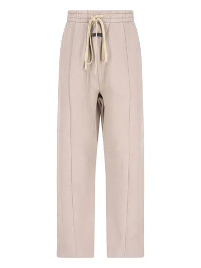 Fear Of God Logo Track Pants In Beige